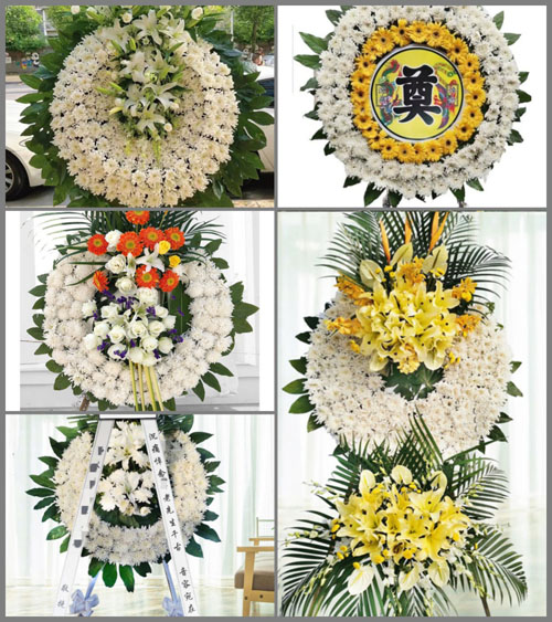山东青岛即墨市灵山镇前小于庄村花圈速递
